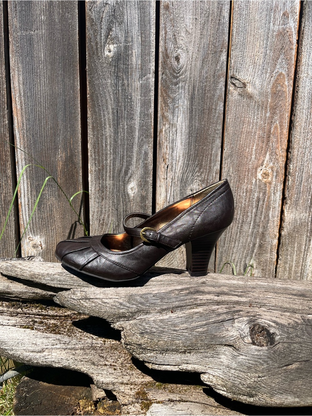 Rampage Dark Brown Mary Jane Heeled Pumps size 10